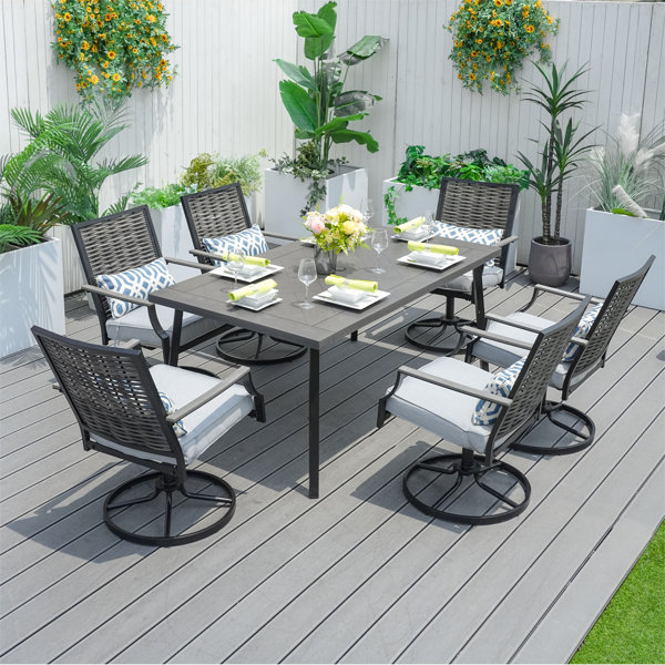 Wildon Home® Finano 6 - Person Rectangular Outdoor Dining Set With ...